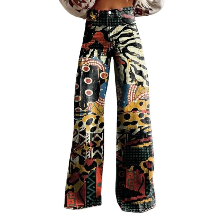 Flower Print Wide Leg Pants for Women