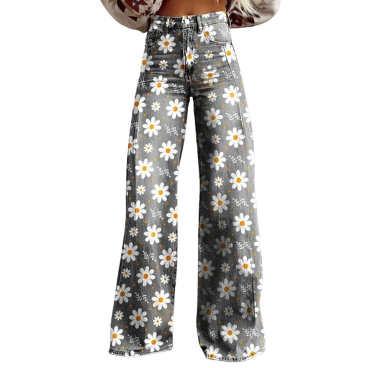 Flower Print Wide Leg Pants for Women