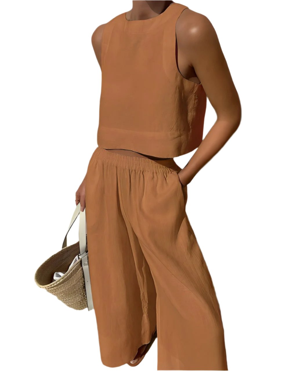 Lightweight Linen Two-Piece Outfit For Women