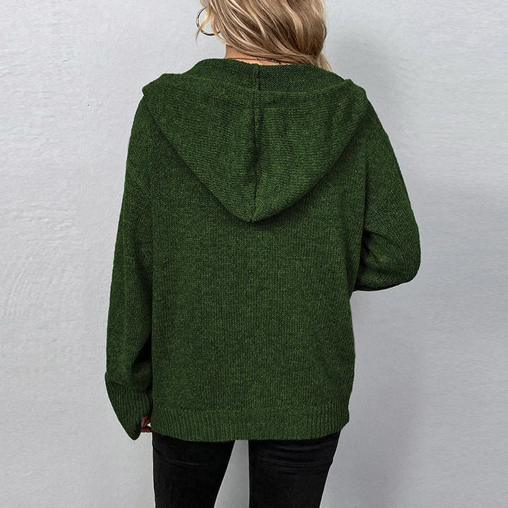 Button-Down Hooded Sweater for Women