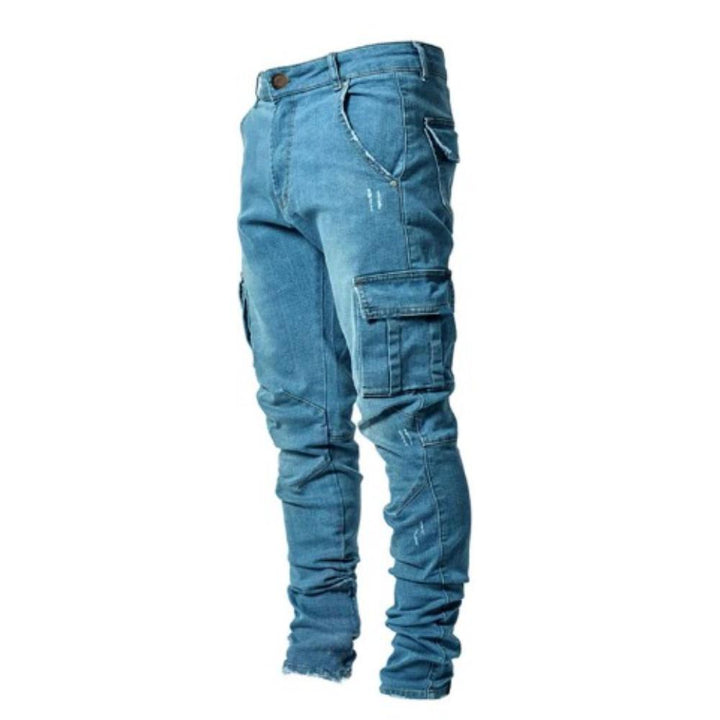 Men's Multi-Pocket Denim Cargo Pants