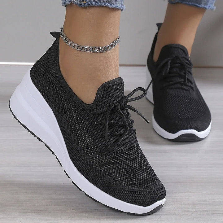 Breathable Platform Wedge Sneakers for Women