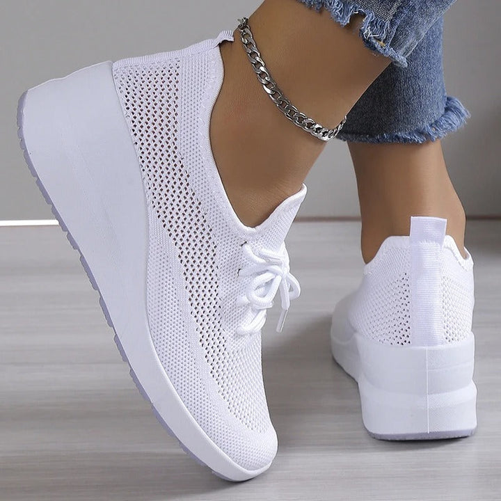 Breathable Platform Wedge Sneakers for Women