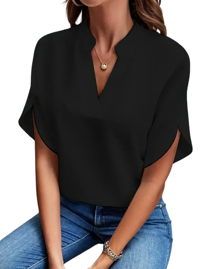 Women's V-Neck Split-Sleeve Blouse